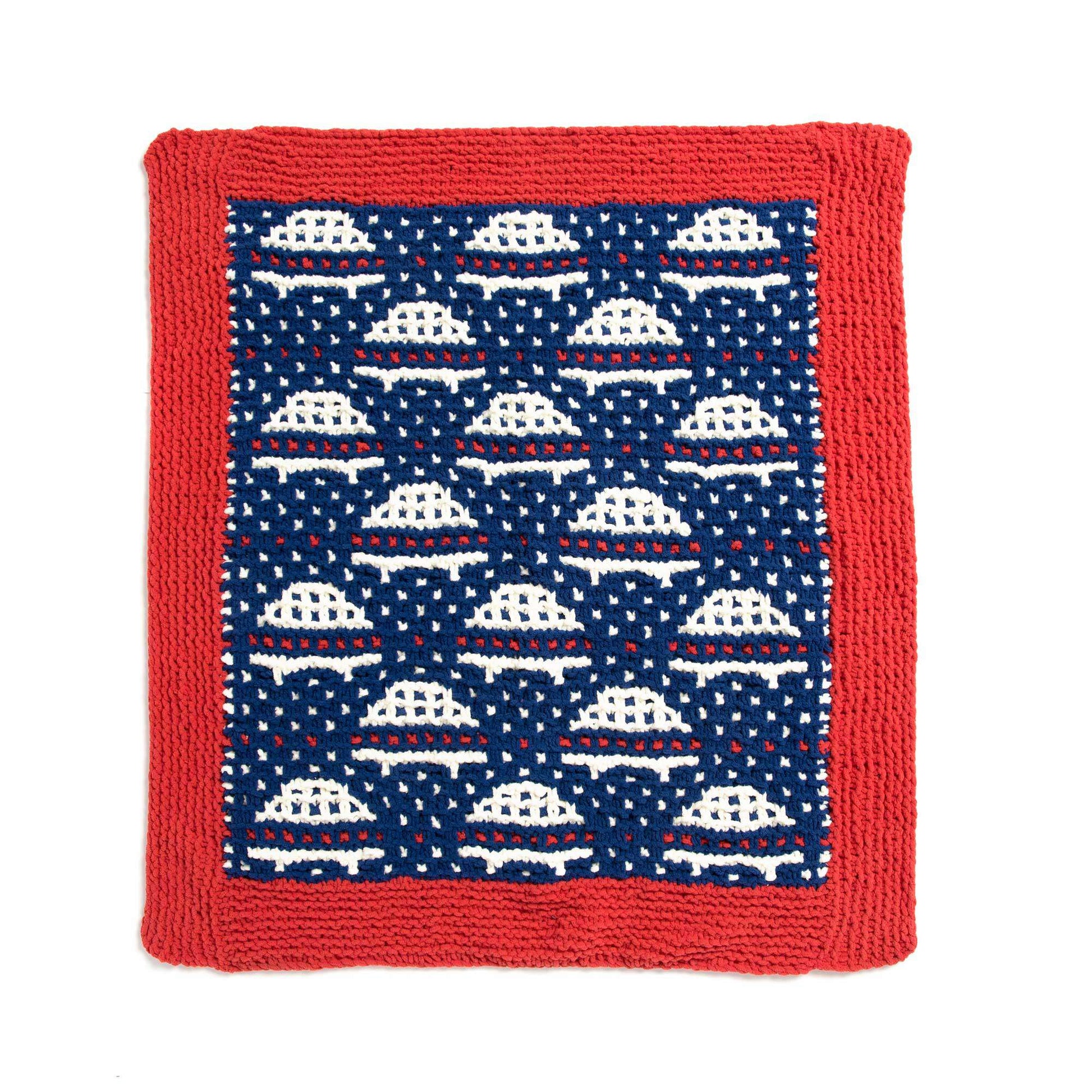 Free Bernat Knit Mosaic Simply Saucers Blanket Pattern