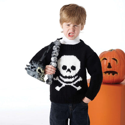 Bernat Knit "Very Scary" Pullovers Jack-O'-Latern