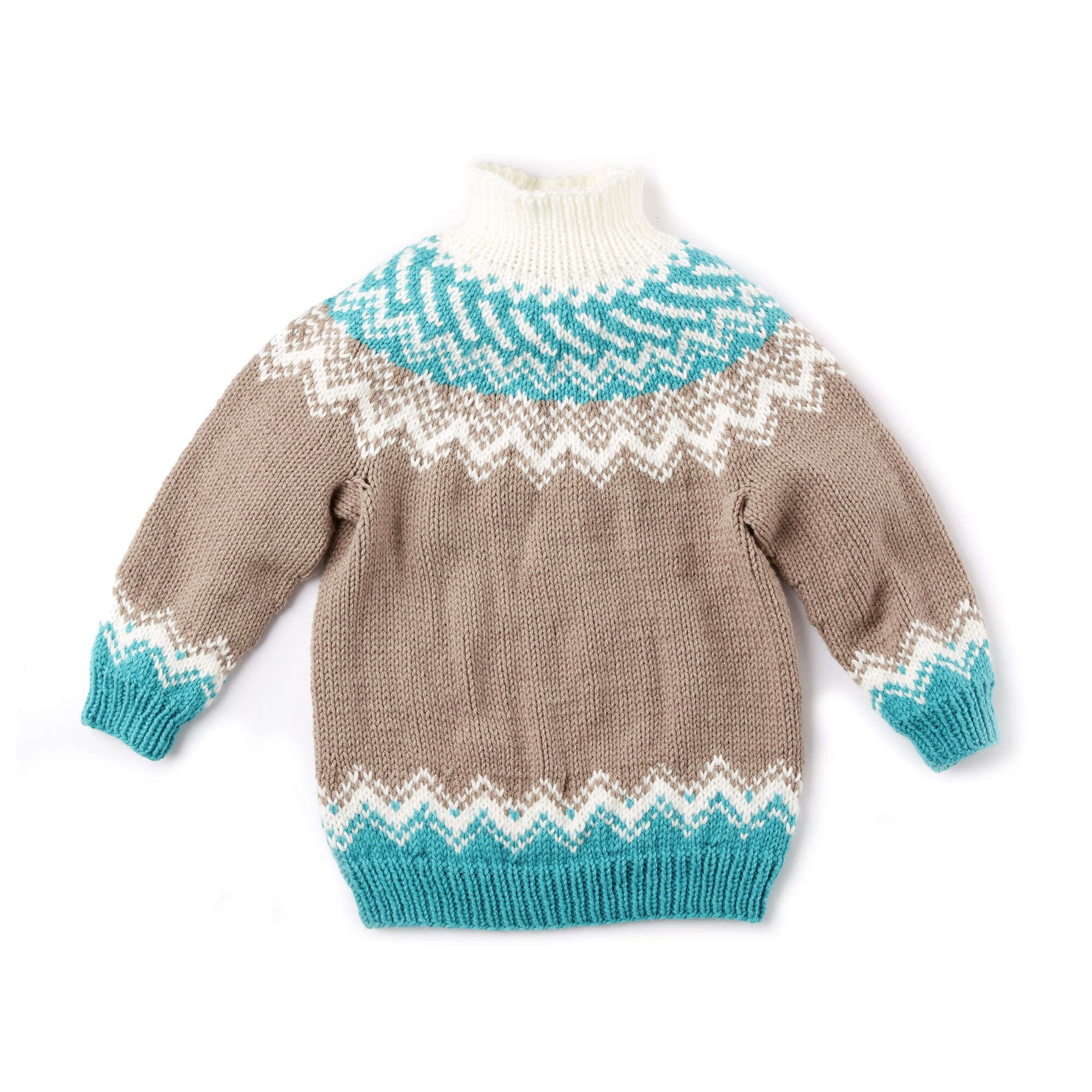 Free Bernat Knit Fair Isle Yoke Sweater Pattern