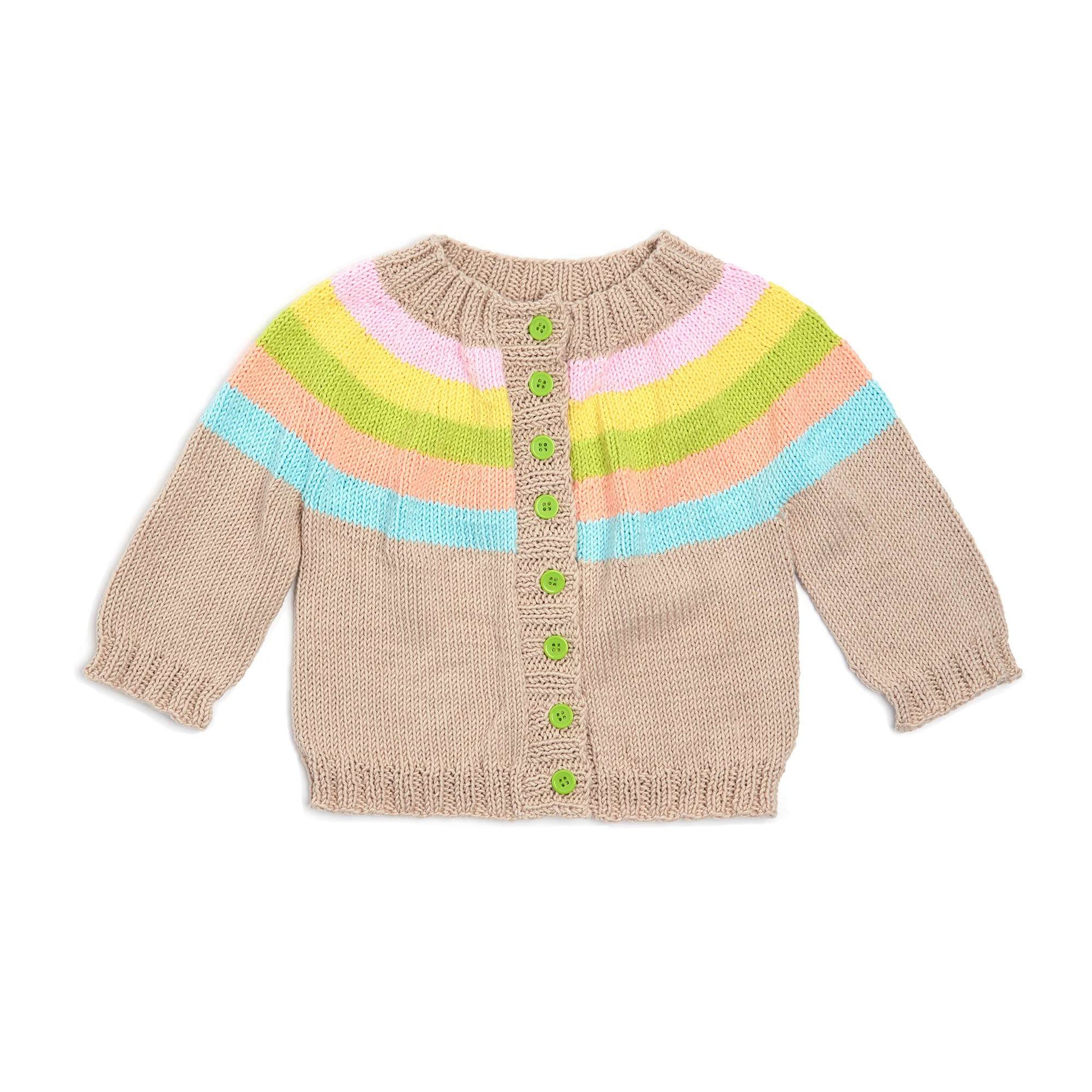 Free Bernat Rainbow Yoke Knit Sweater Pattern