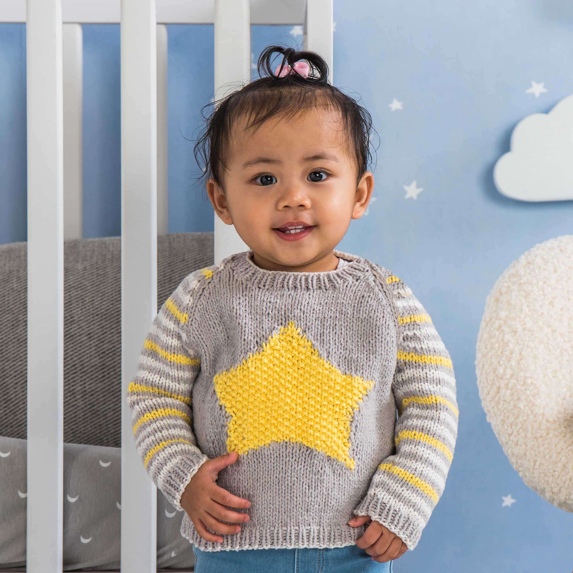 Free Bernat Star Knit Baby Pullover Pattern