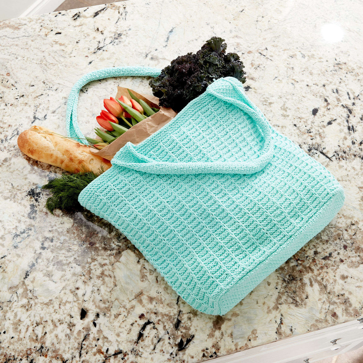 Knit Bag made in Bernat Handicrafter Cotton yarn