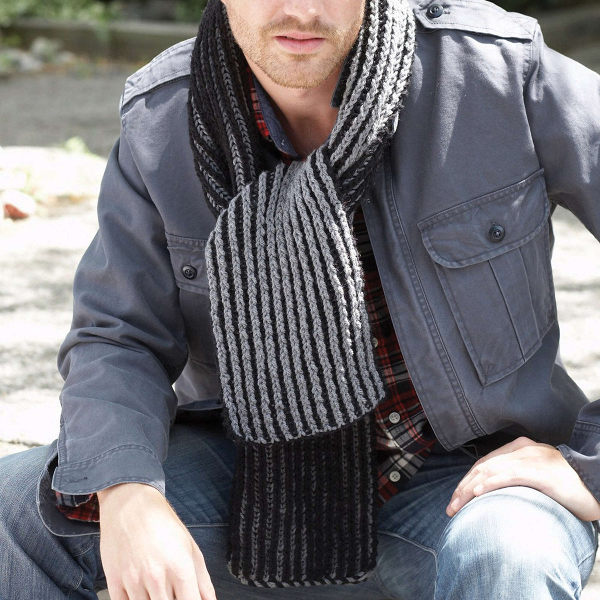 Knit Scarf made in Bernat Super Value yarn