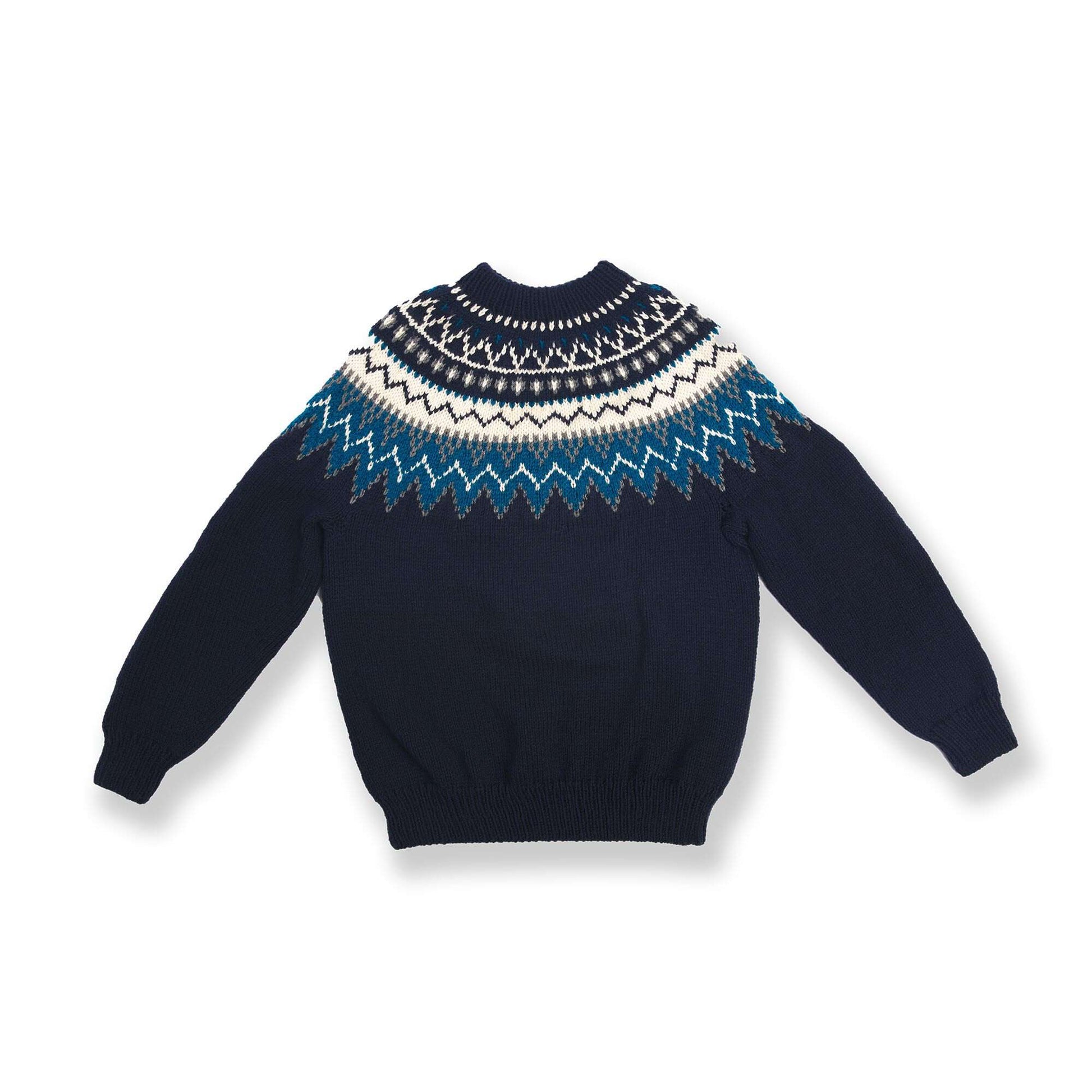Free Bernat Family Knit Adult Yoke Sweater Pattern
