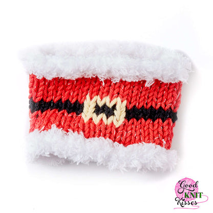 Bernat Knit Santa Mug Hug Knit Accessory made in Bernat Handicrafter Cotton yarn