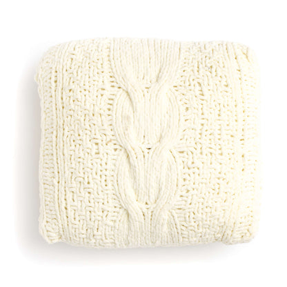Bernat Horseshoe Cable Knit Blanket & Pillow Knit Blanket made in Bernat Blanket yarn