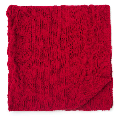 Bernat Horseshoe Cable Knit Blanket & Pillow Knit Blanket made in Bernat Blanket yarn