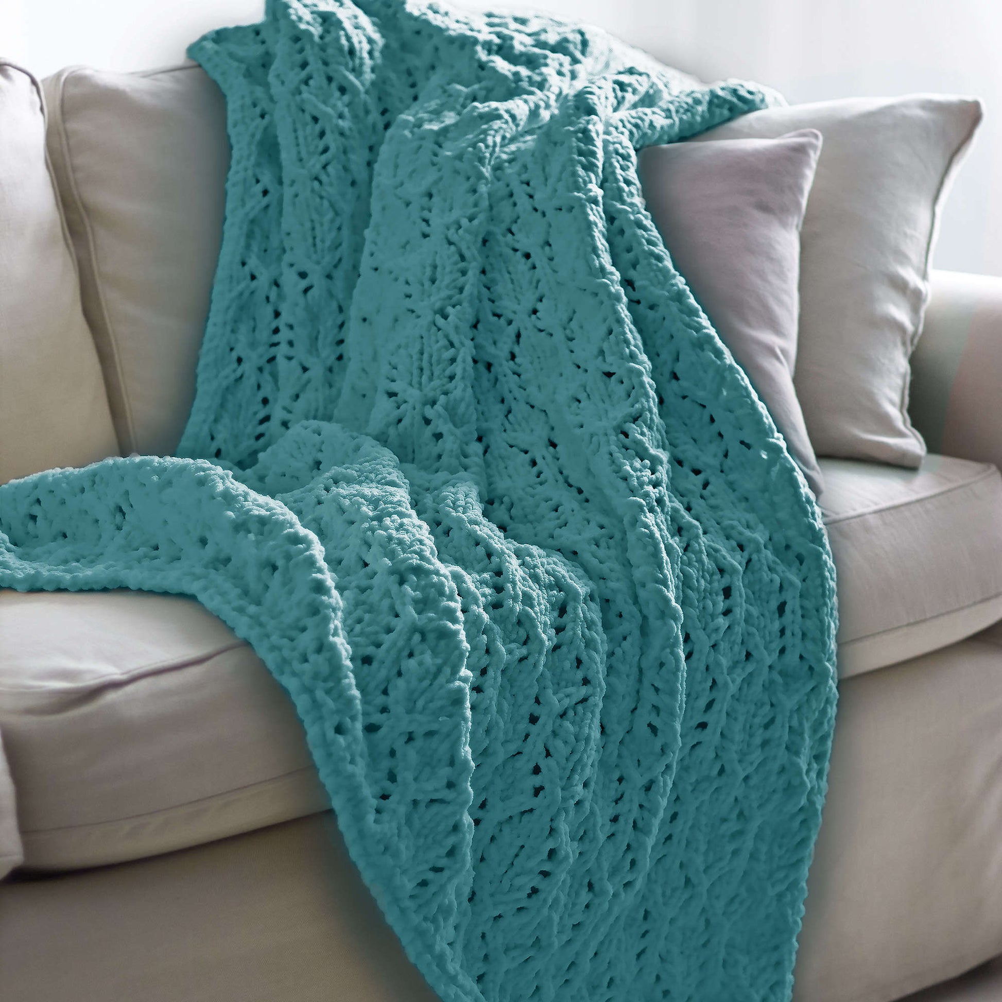 Bernat Seaside Knit Blanket Light Teal