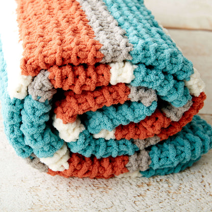 Bernat Get Fresh Throw Knit Blanket made in Bernat Blanket yarn