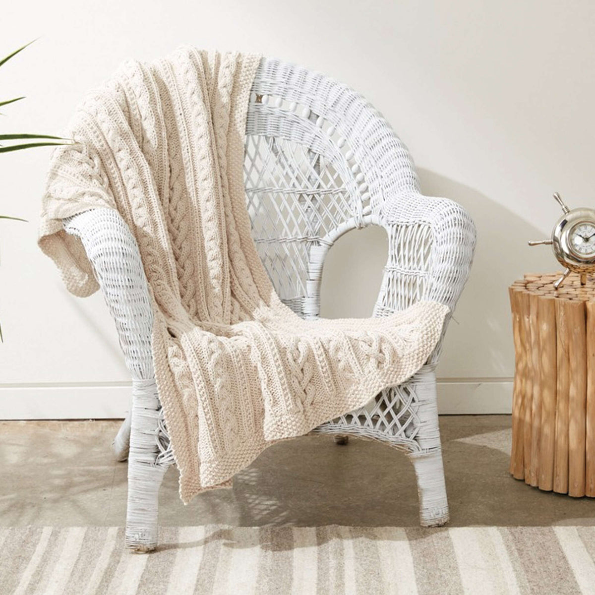 Knit Blanket made in Bernat Maker Home Dec yarn