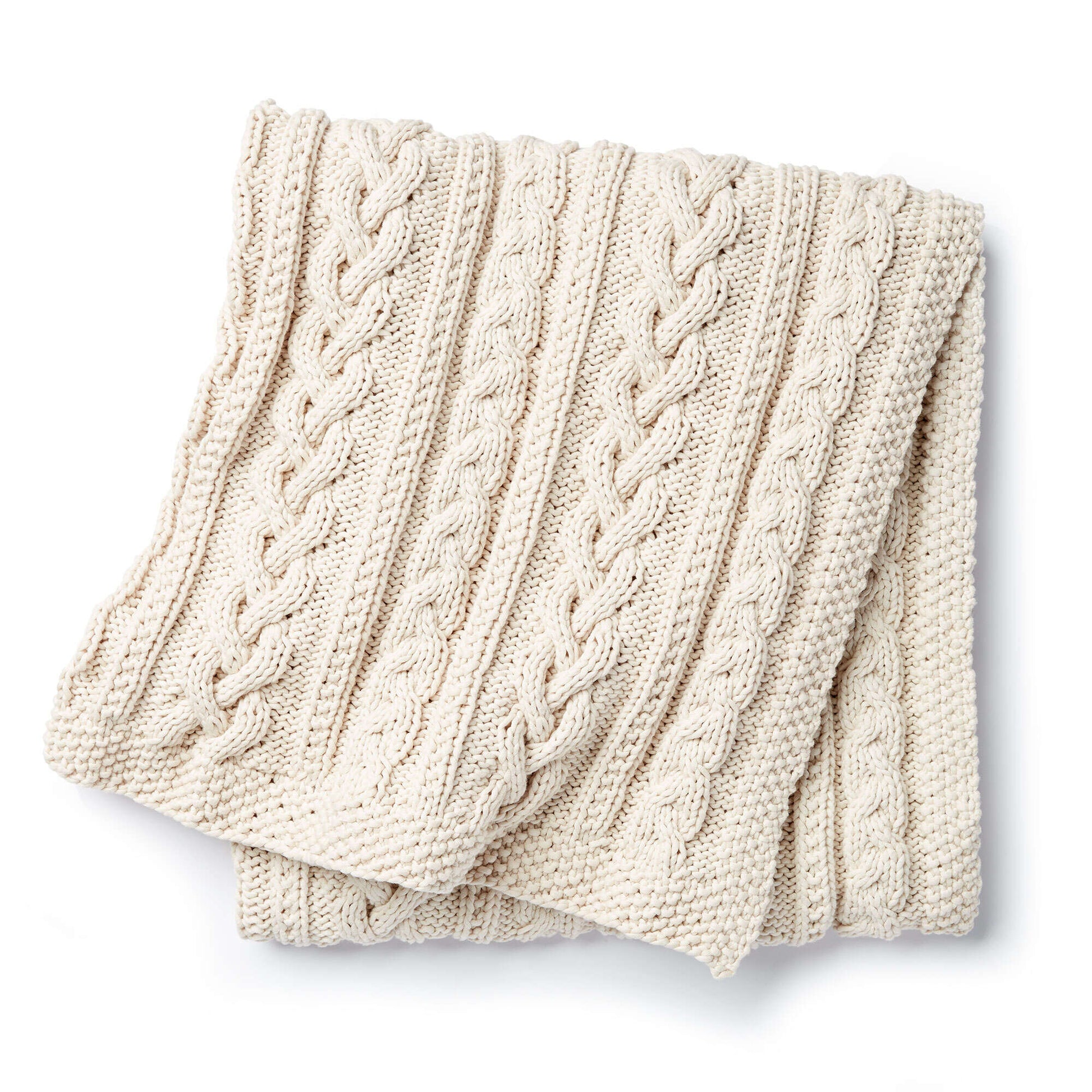 Free Bernat Braided Cables Knit Throw Pattern