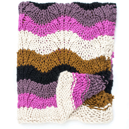 Bernat Knit Big Waves Throw Knit Blanket made in Bernat Mega Bulky yarn