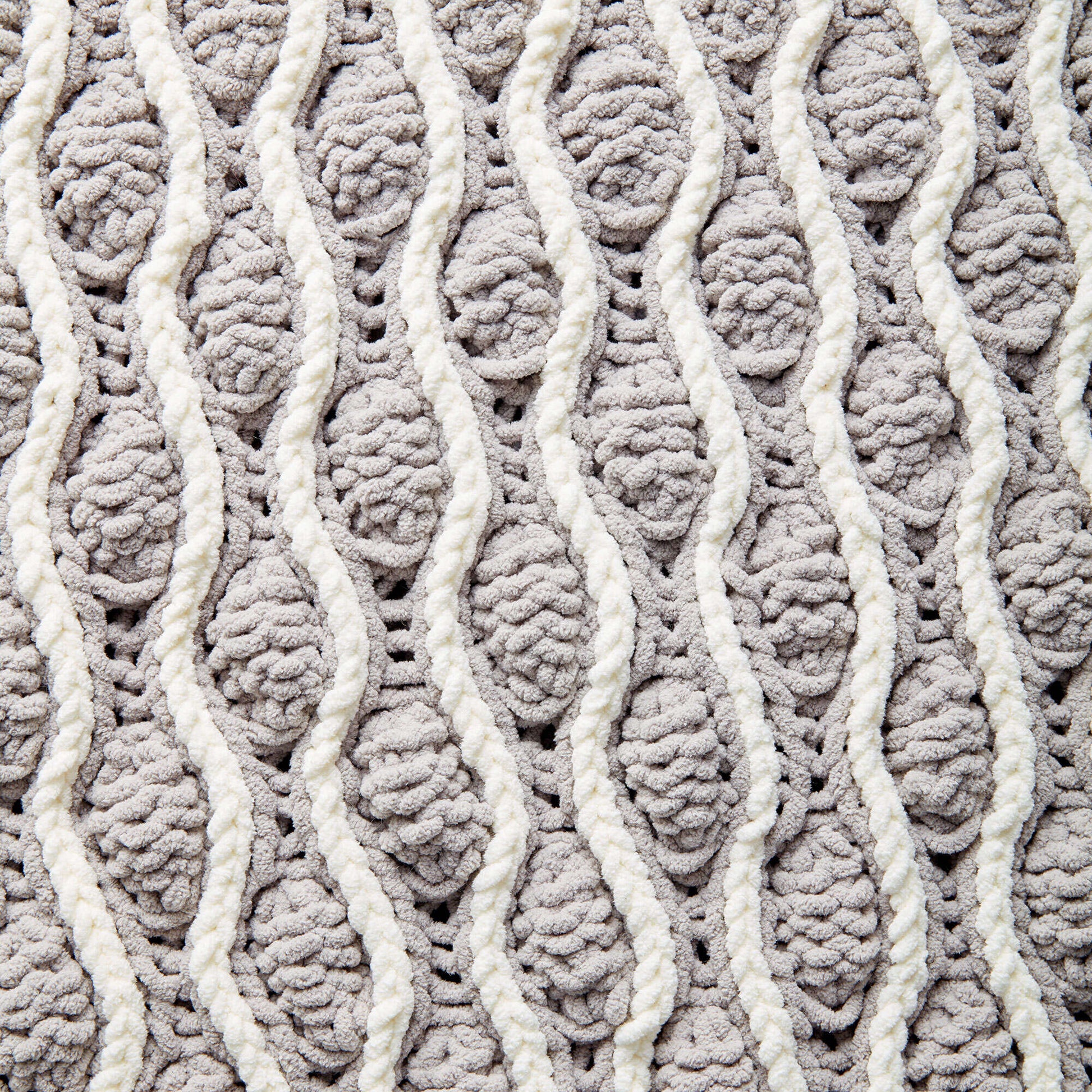 Bernat Trellis & Tassels Knit Afghan Knit Blanket made in Bernat Blanket yarn
