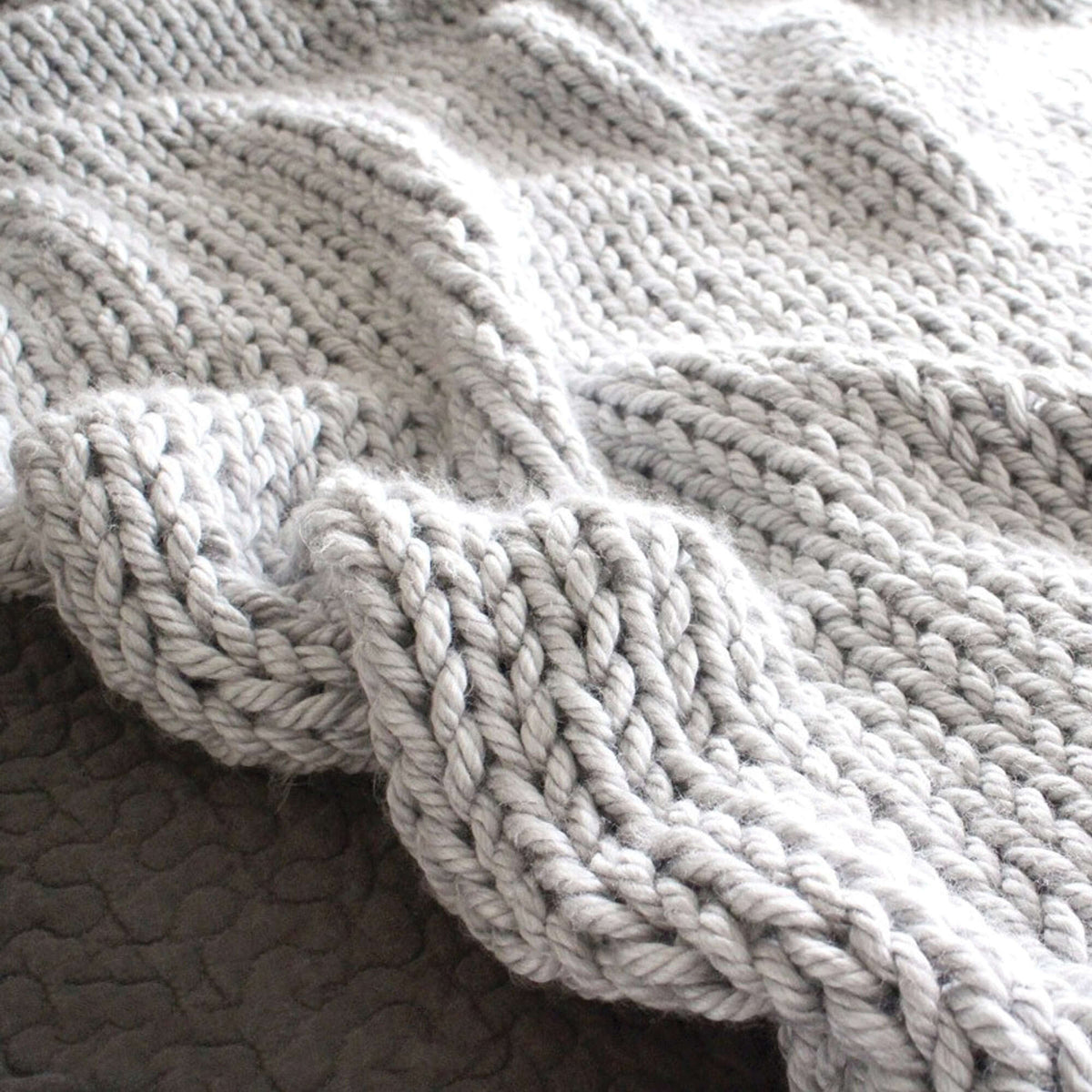 Knit Blanket made in Bernat Mega Bulky yarn