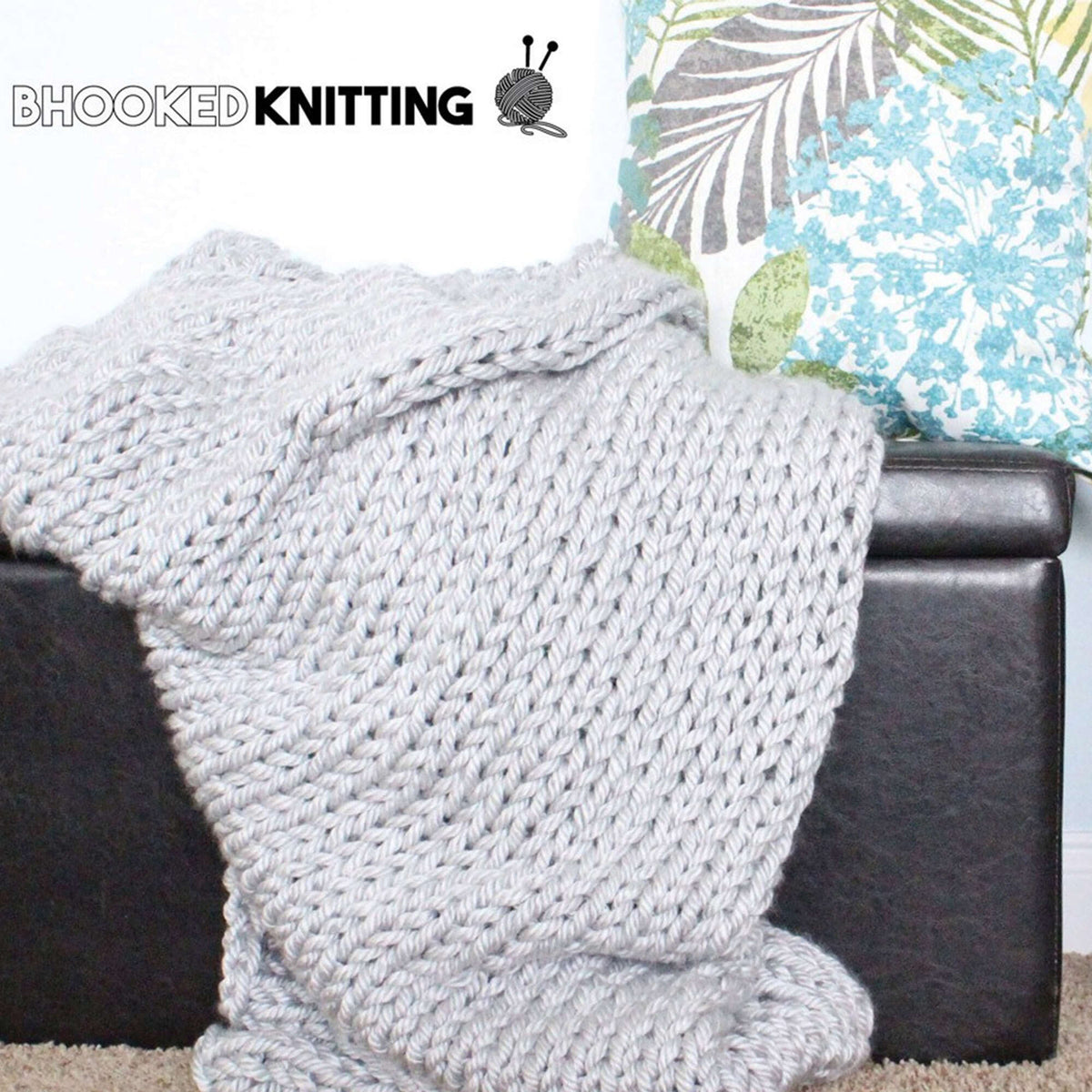 Knit Blanket made in Bernat Mega Bulky yarn