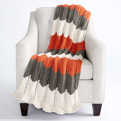 Bernat Ripple and Ridge Knit Blanket Knit Blanket made in Bernat Beyond yarn