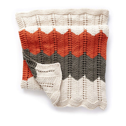 Bernat Ripple And Ridge Knit Blanket Knit Blanket made in Bernat Beyond yarn