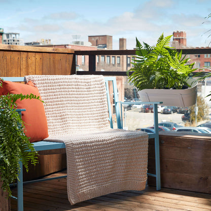 Bernat Knit Textured Throw Knit Blanket made in Bernat Maker Home Dec yarn