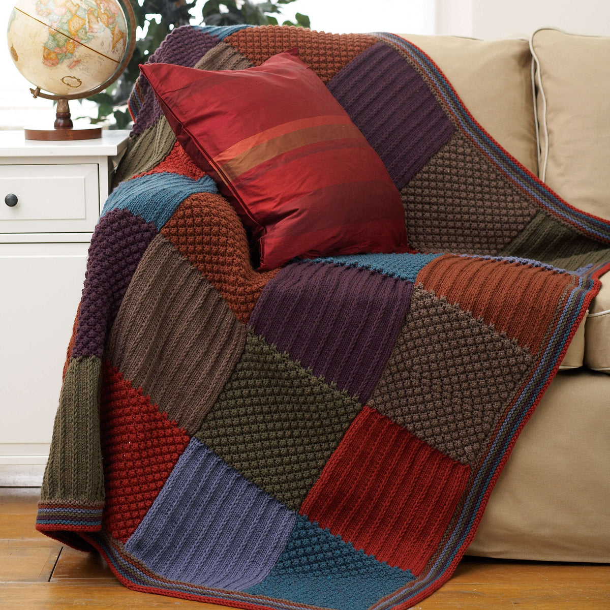 Knit Blanket made in Bernat Super Value yarn