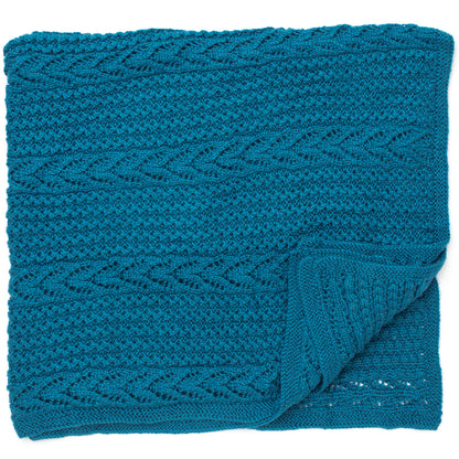 Bernat Lacy Throw Knit Blanket made in Bernat Satin yarn