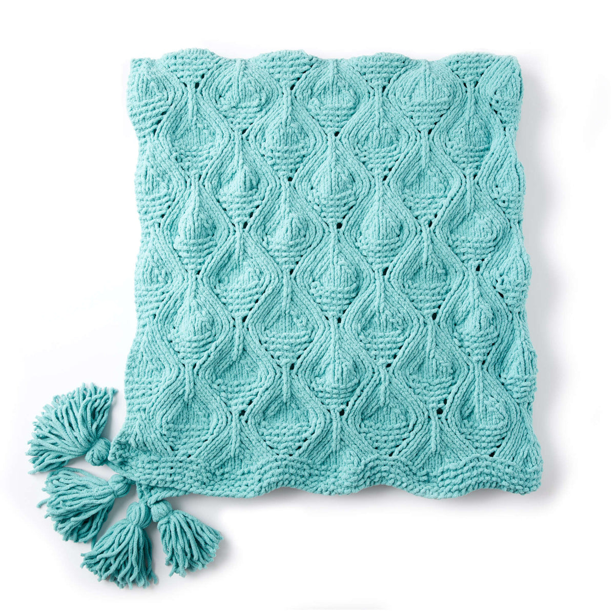 Knit Blanket made in Bernat Blanket yarn