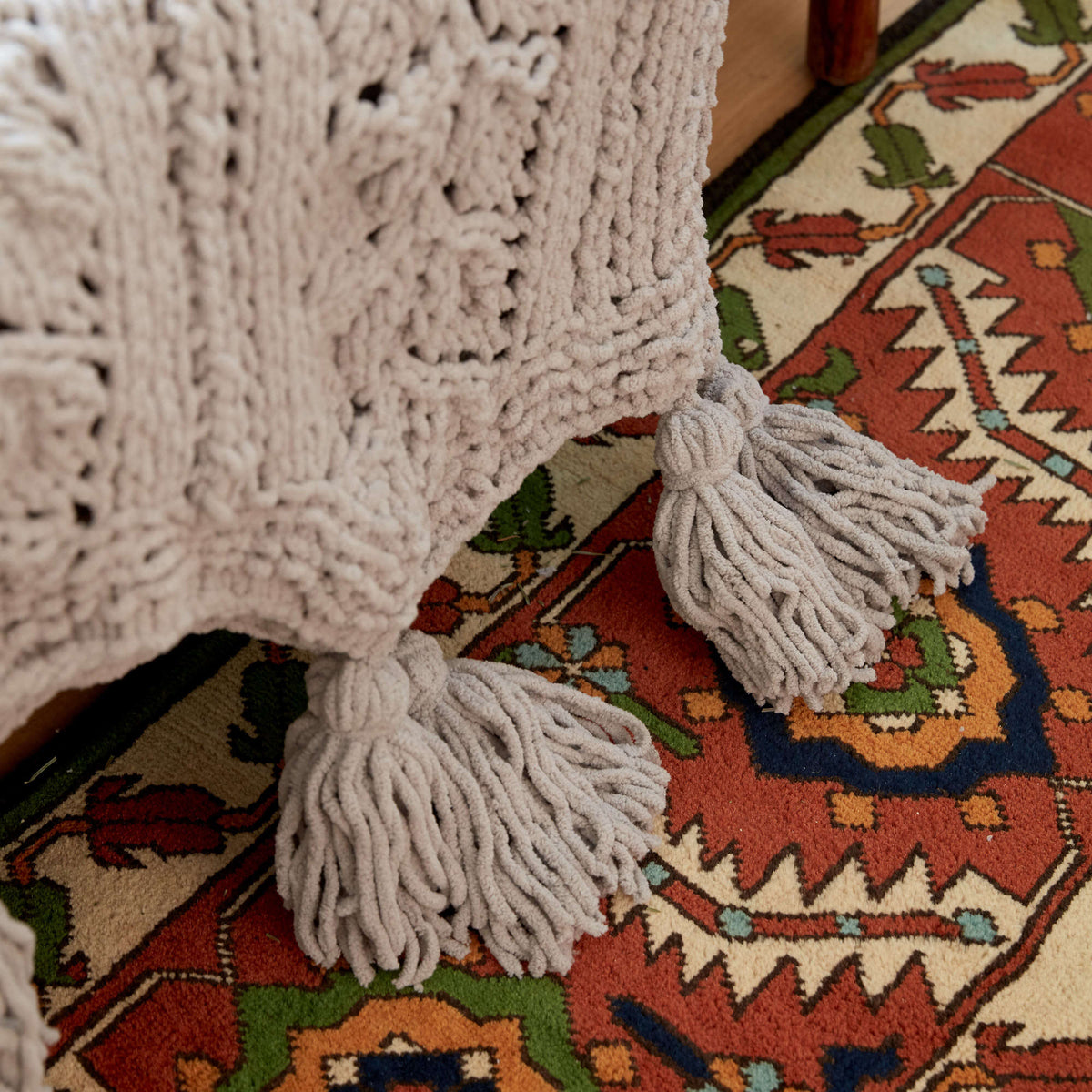 Knit Blanket made in Bernat Blanket yarn