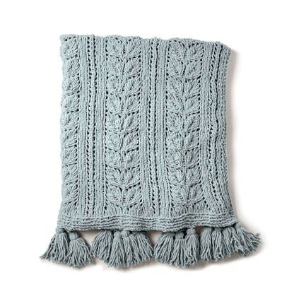 Bernat Rose Leaf Knit Blanket Knit Blanket made in Bernat Blanket yarn