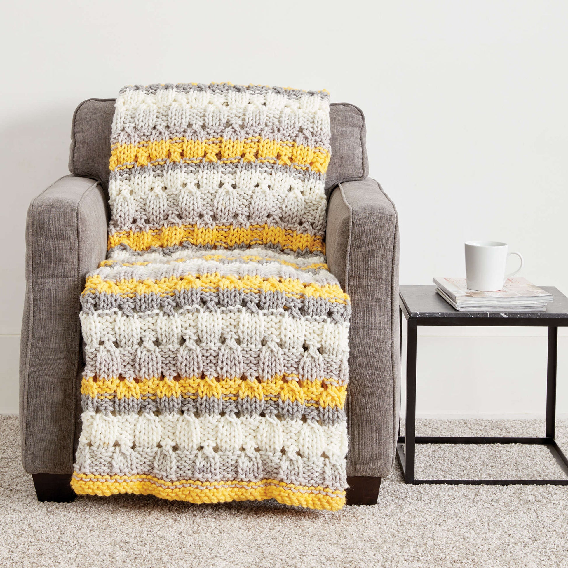 Free Easy Bernat Patchwork Blanket Knitting Pattern | Yarnspirations