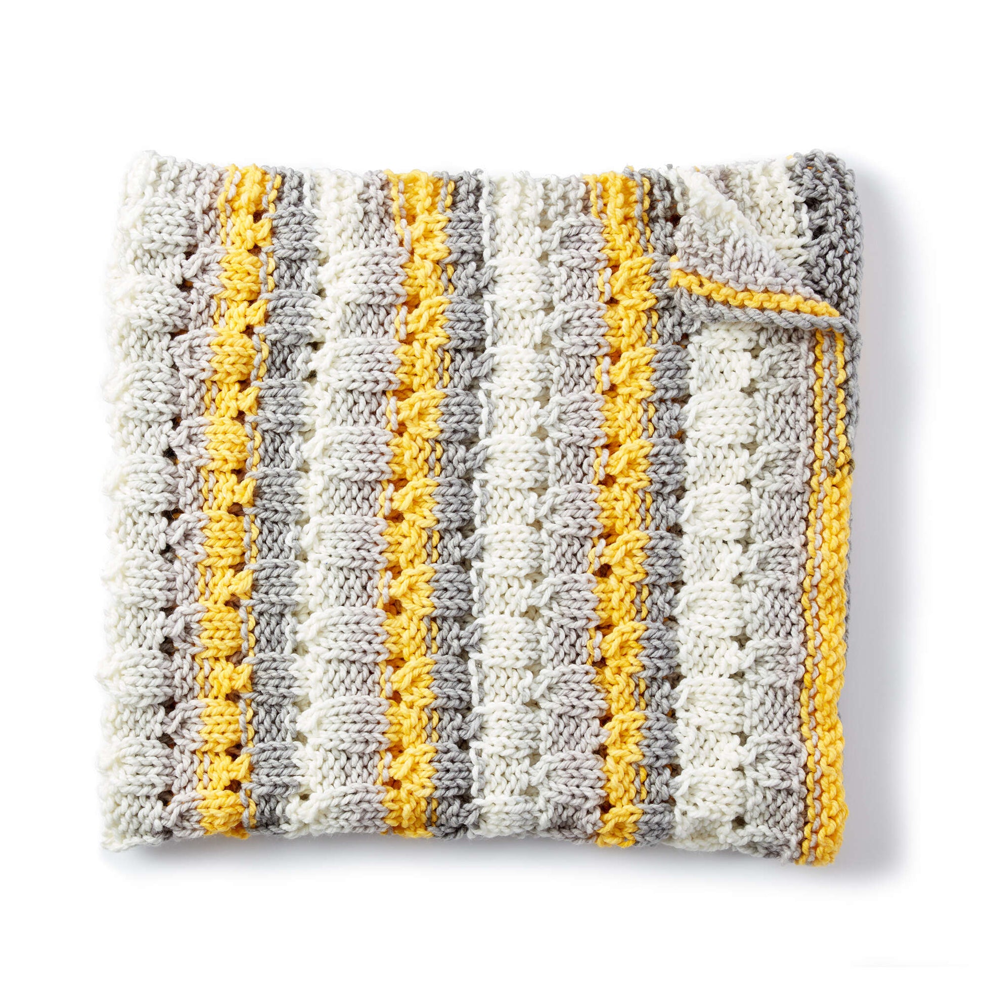 Free Bernat Knit Patchwork Blanket Pattern