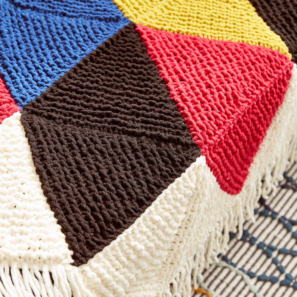 Knit Blanket made in Bernat Blanket yarn