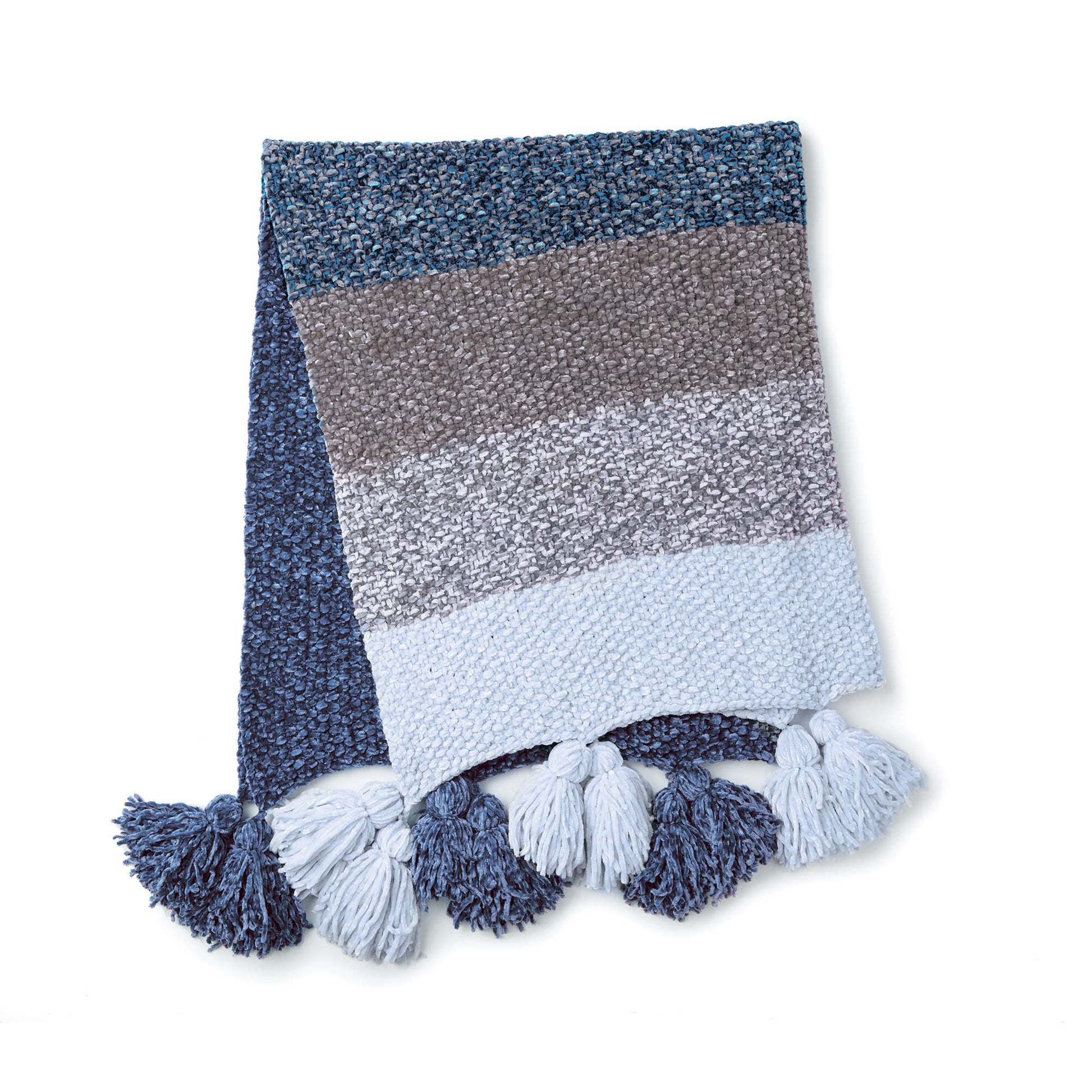 Free Bernat Blue Velvet Fade Knit Blanket Pattern