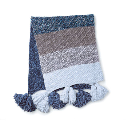 Bernat Blue Velvet Fade Knit Blanket Knit Blanket made in Bernat Velvet yarn