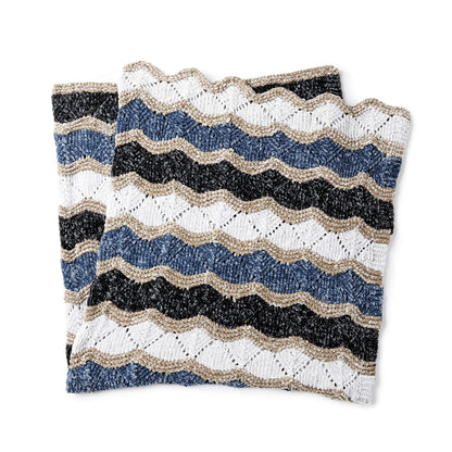 Bernat Knit Zig-Zag Blanket Knit Blanket made in Bernat Velvet yarn