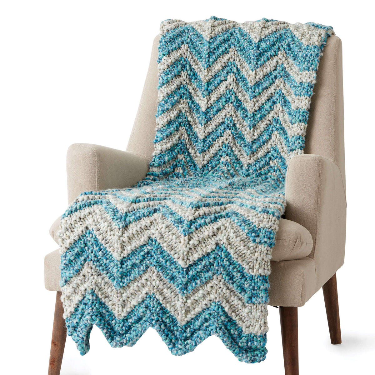 Knit Blanket made in Bernat Colorwhirl yarn