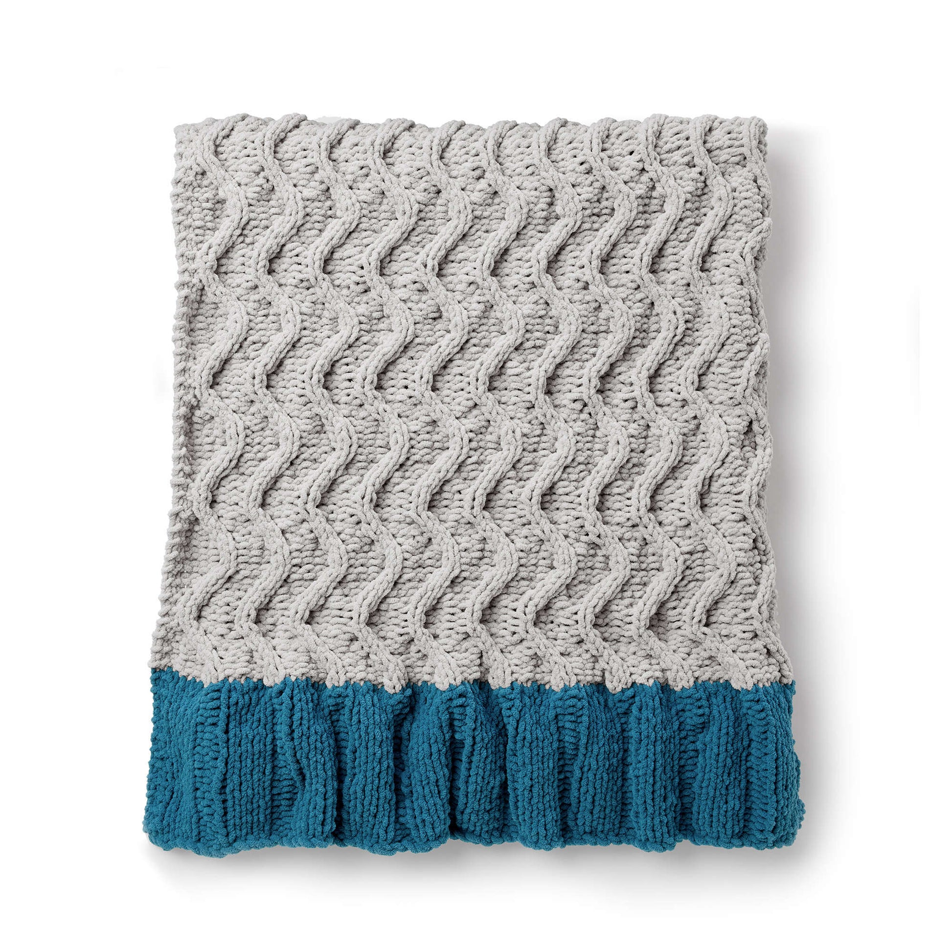 Free Bernat Zig-Zag Dip Knit Blanket Pattern
