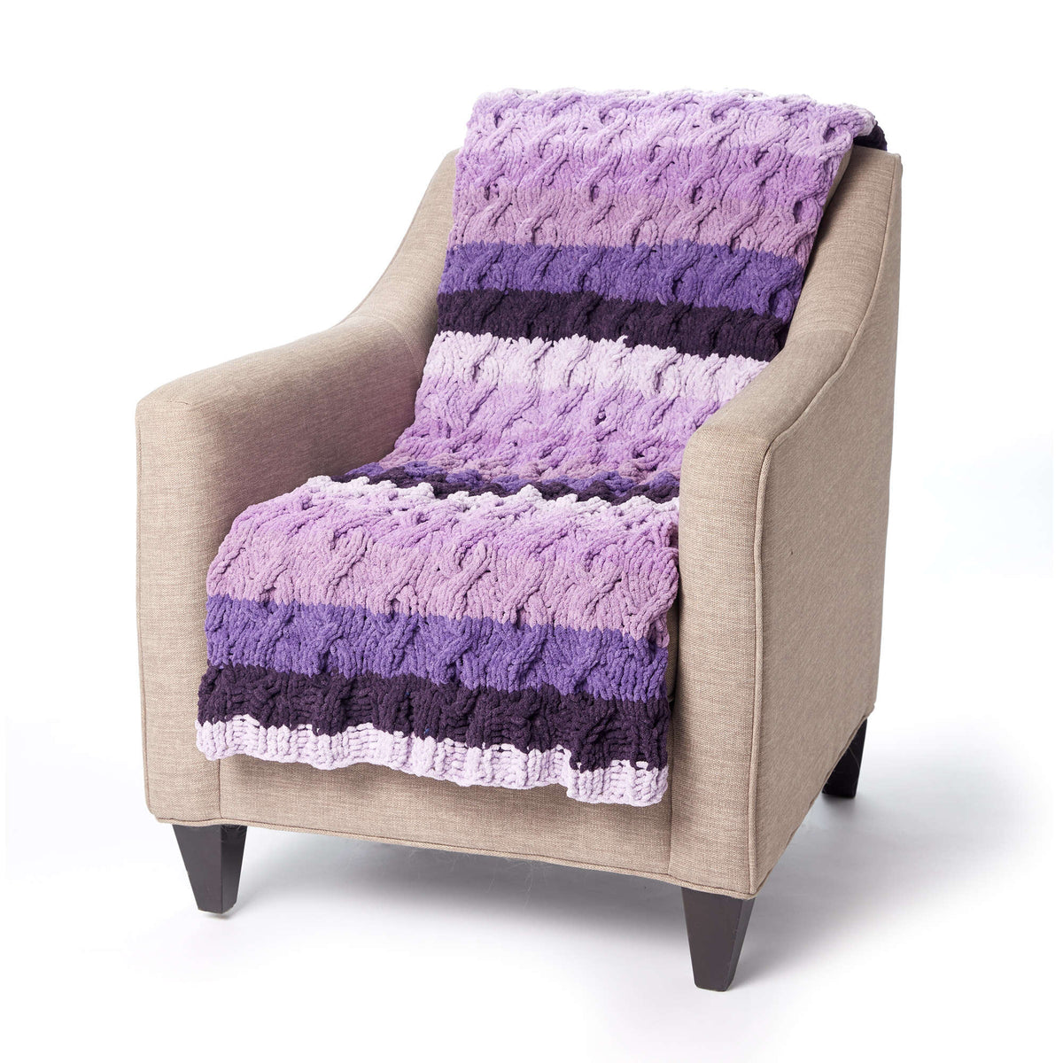 Knit Blanket made in Bernat Blanket yarn