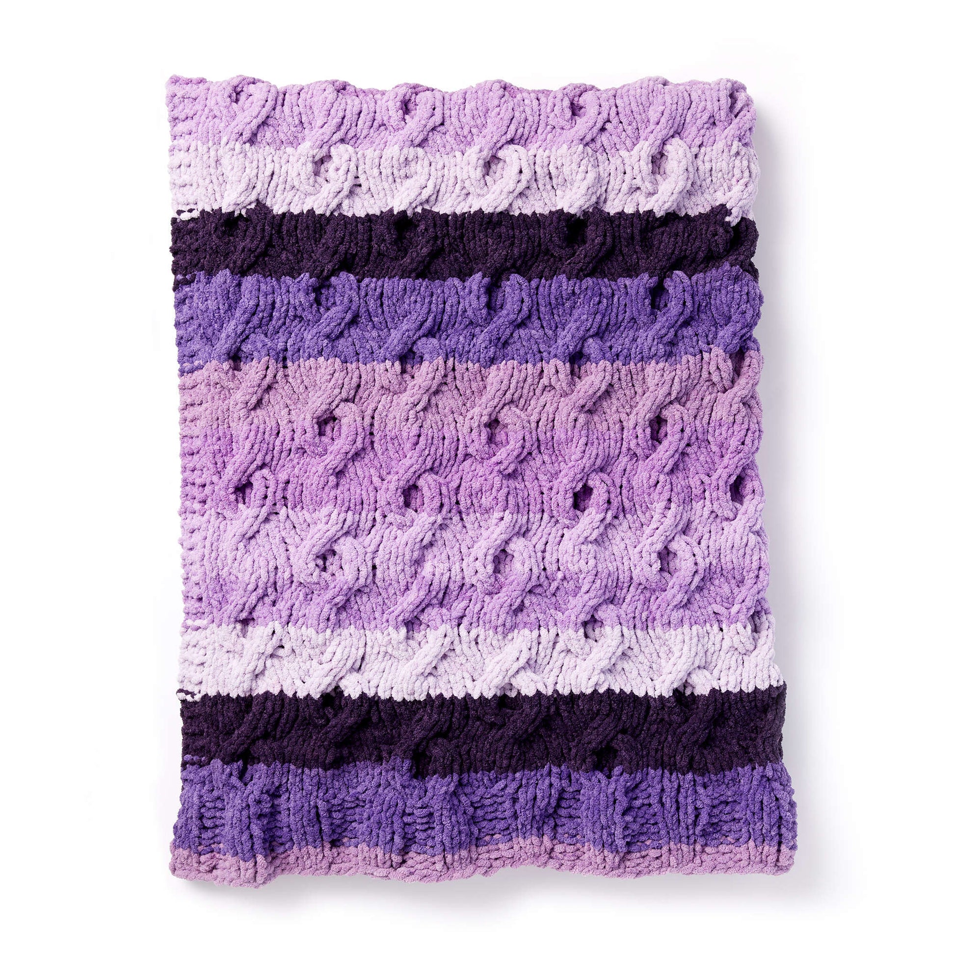 Free Bernat Fading Cables Knit Blanket Pattern