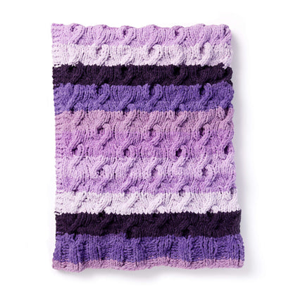 Bernat Fading Cables Knit Blanket Knit Blanket made in Bernat Blanket yarn