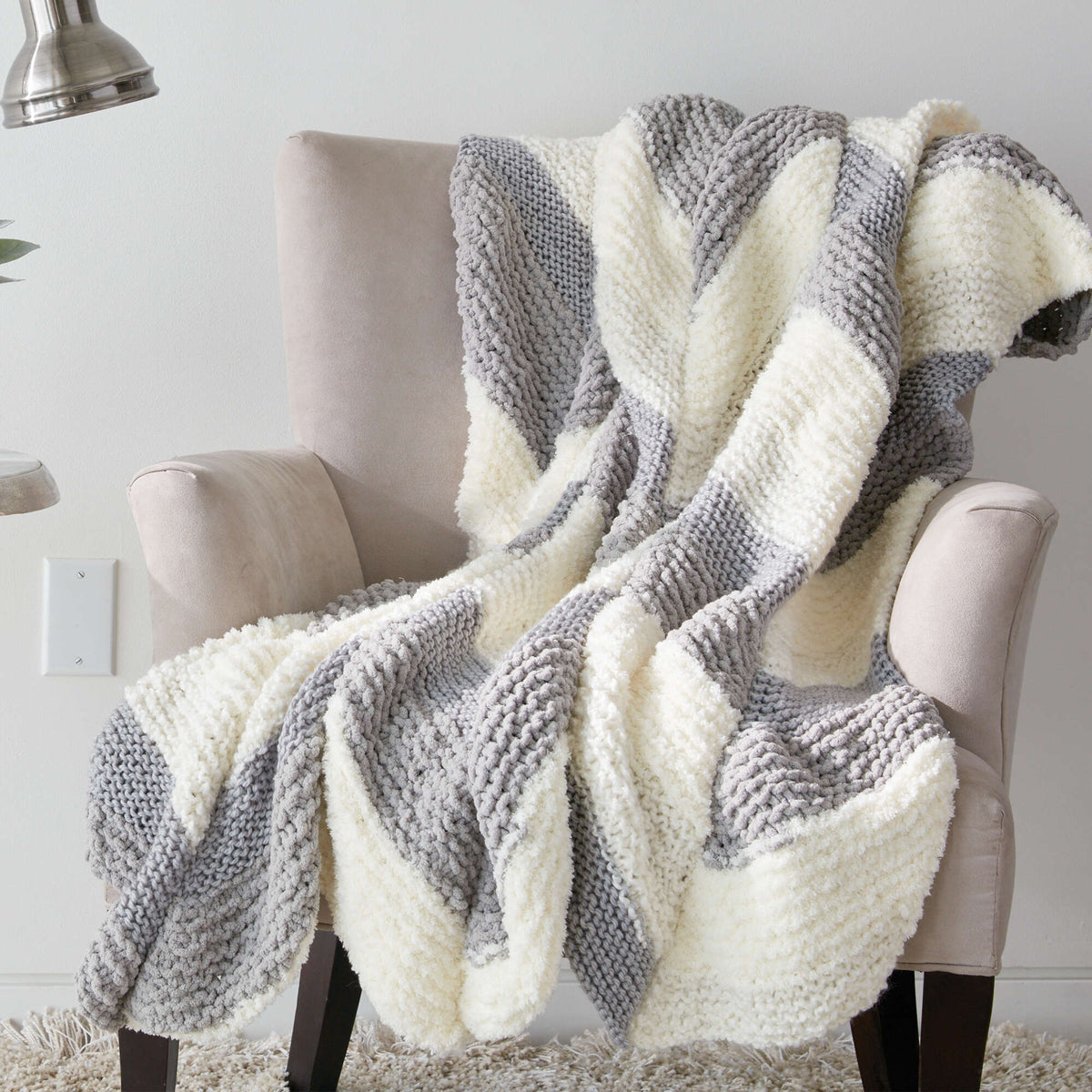 Knit Blanket made in Bernat Home Bundle yarn