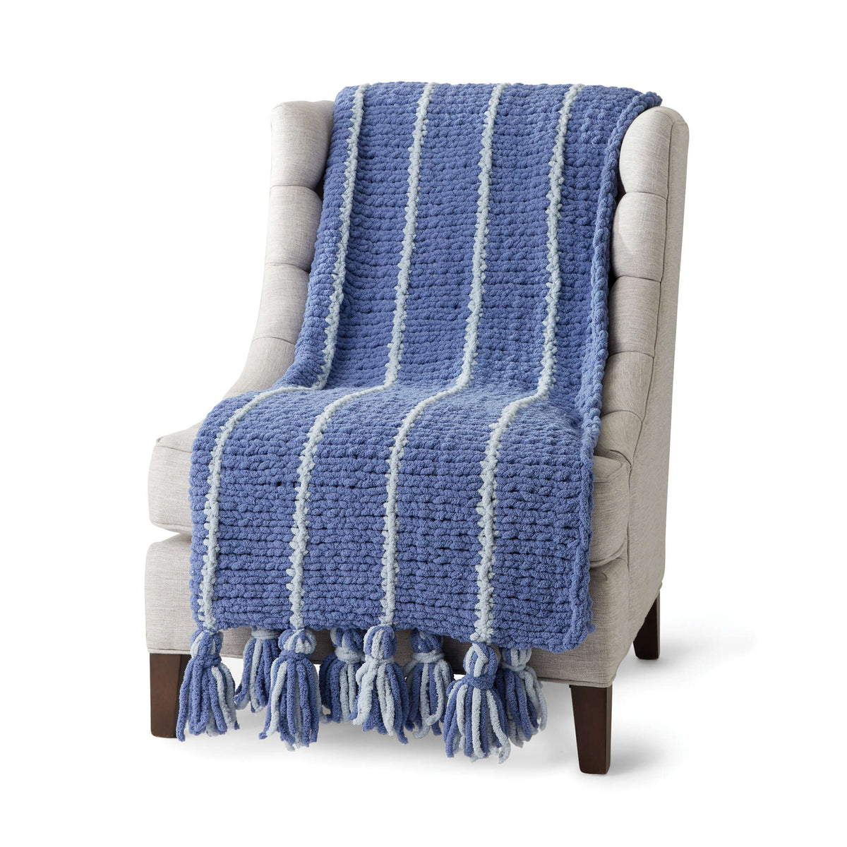 Knit Blanket made in Bernat Blanket Extra yarn