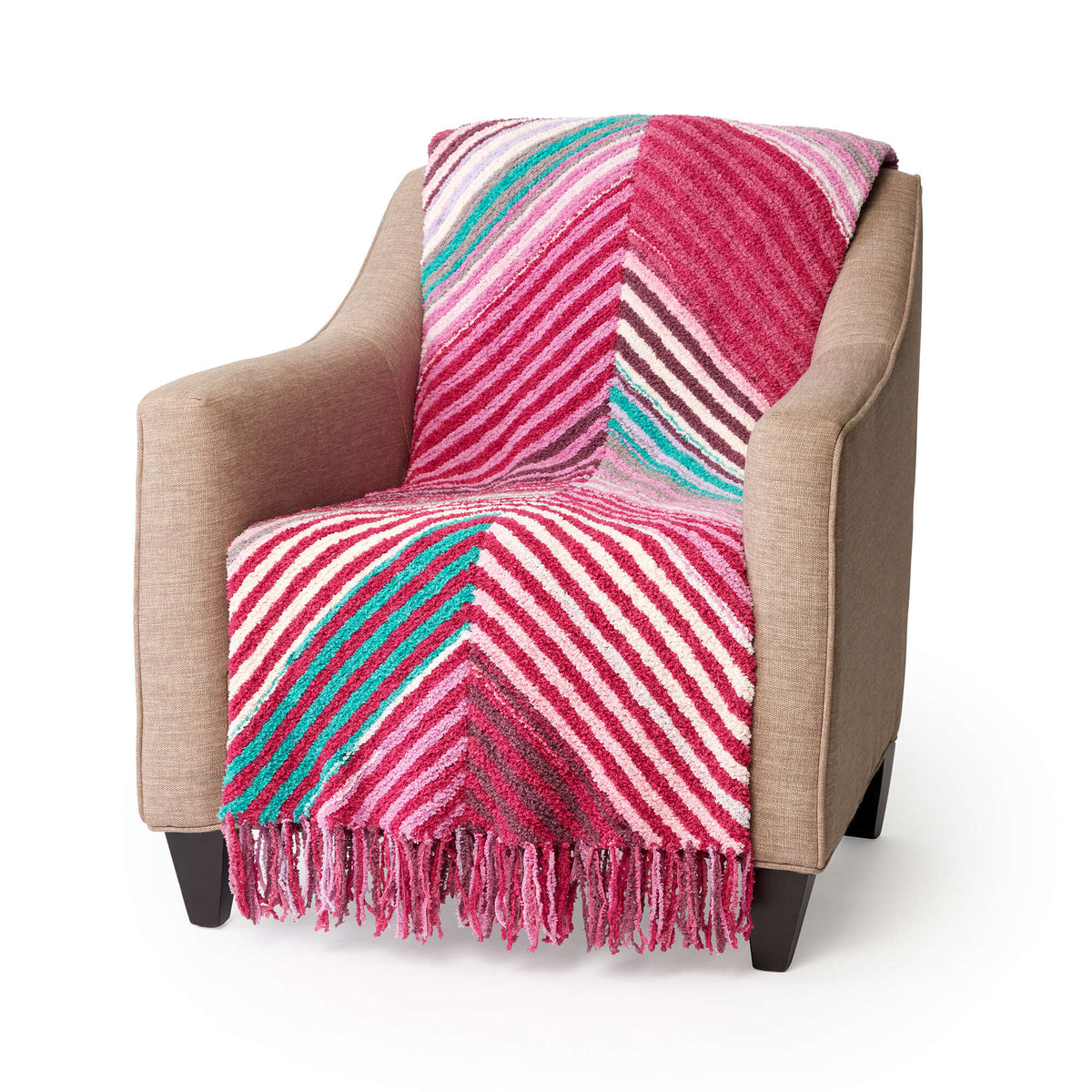 Knit Blanket made in Bernat Blanket Breezy yarn