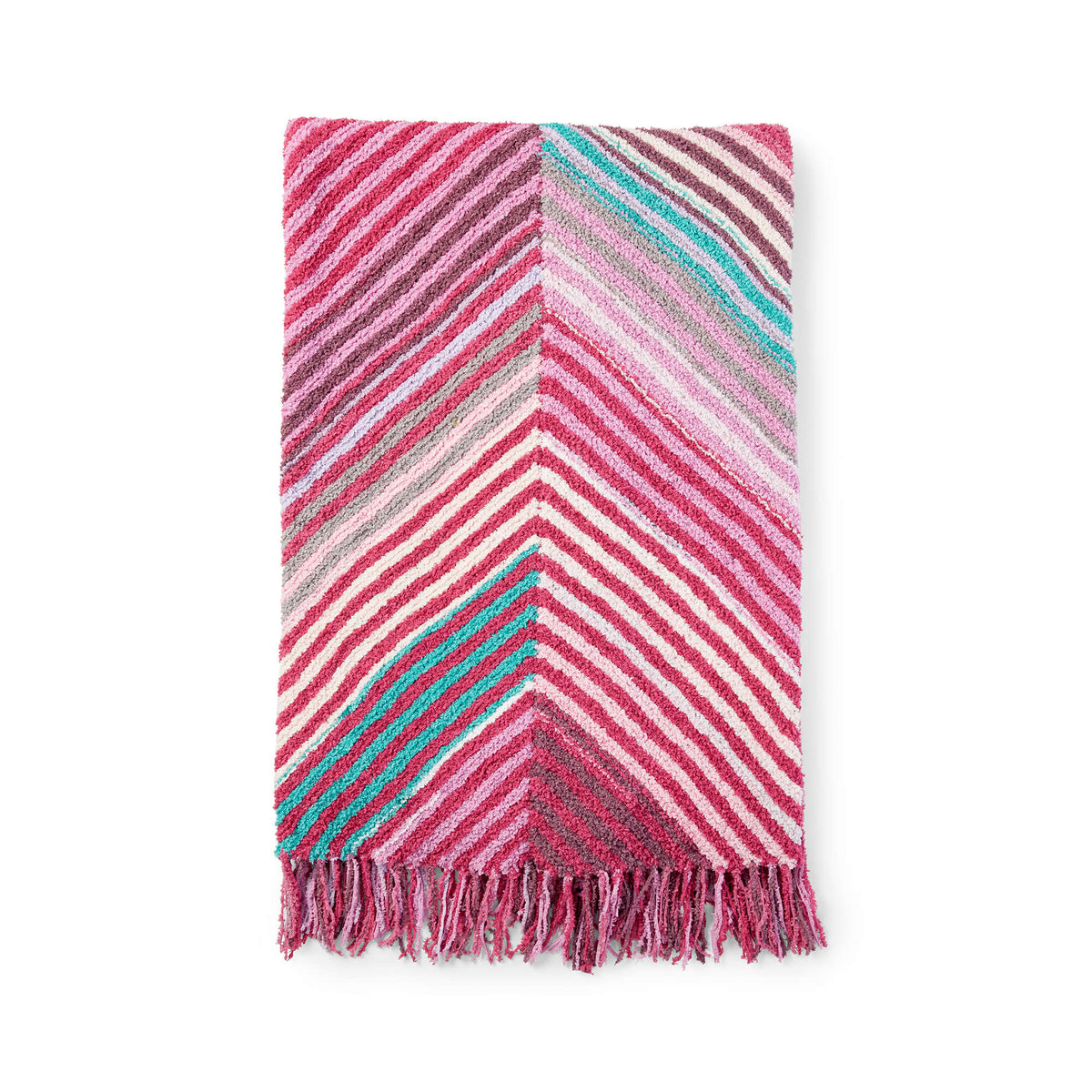 Knit Blanket made in Bernat Blanket Breezy yarn