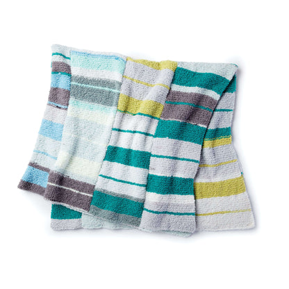 Bernat Stacking Stripes Knit Blanket Knit Blanket made in Bernat Blanket Breezy yarn