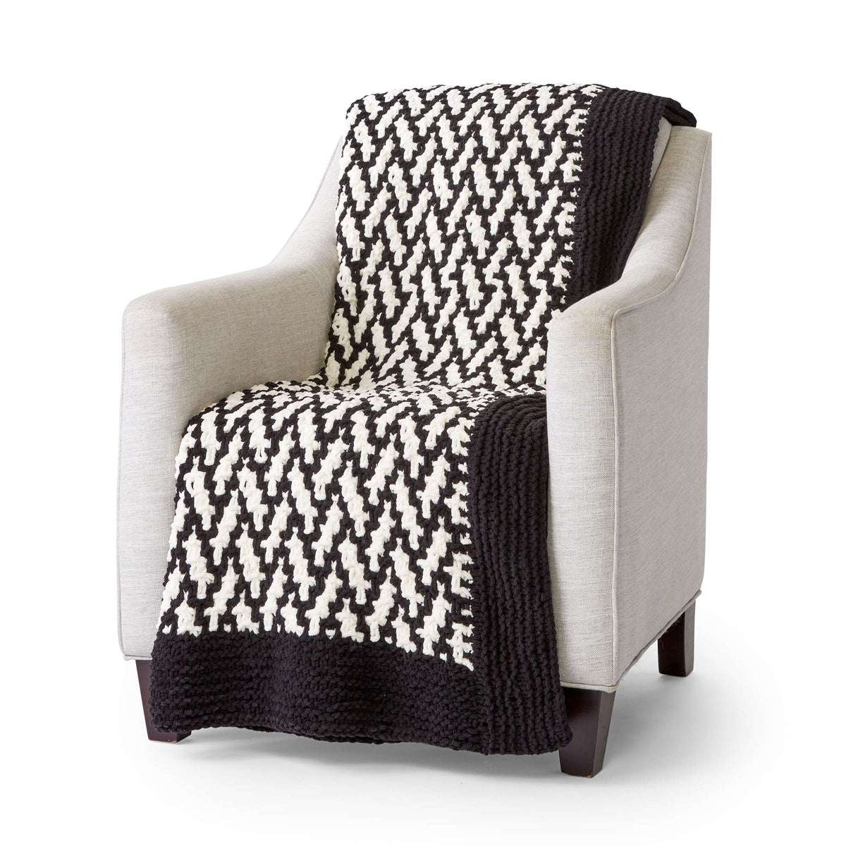 Knit Blanket made in Bernat Blanket yarn