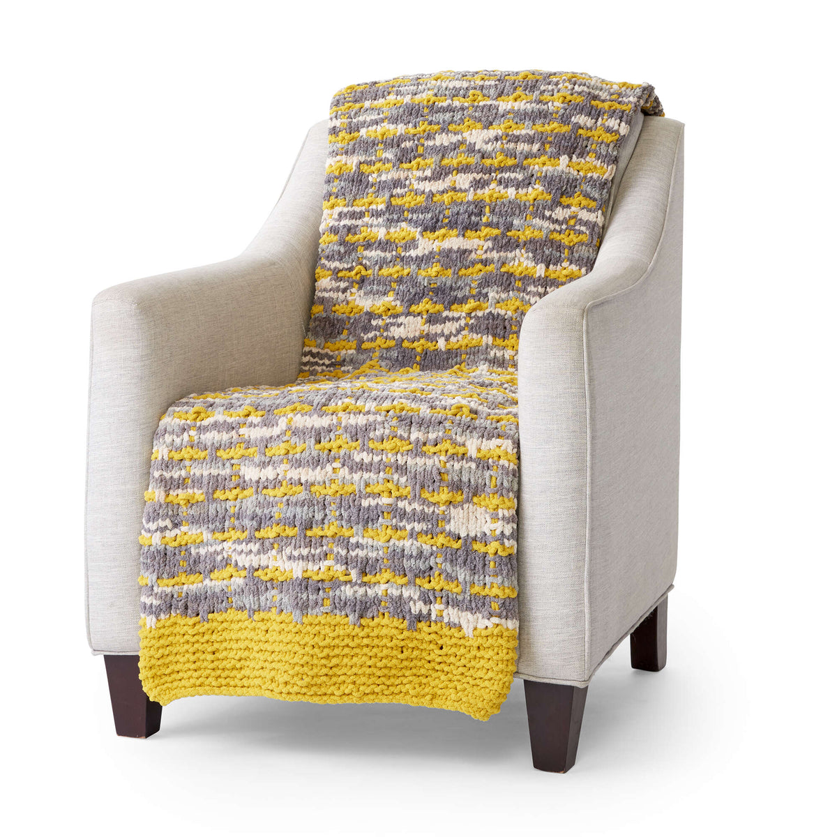 Knit Blanket made in Bernat Blanket yarn