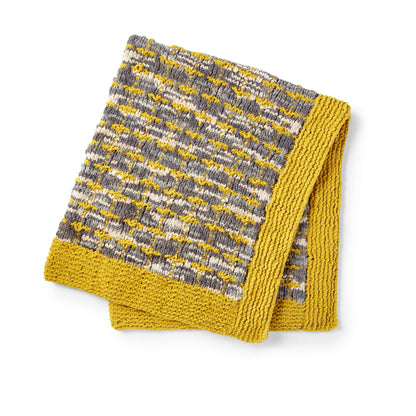 Bernat Gridline Knit Blanket Knit Blanket made in Bernat Blanket yarn