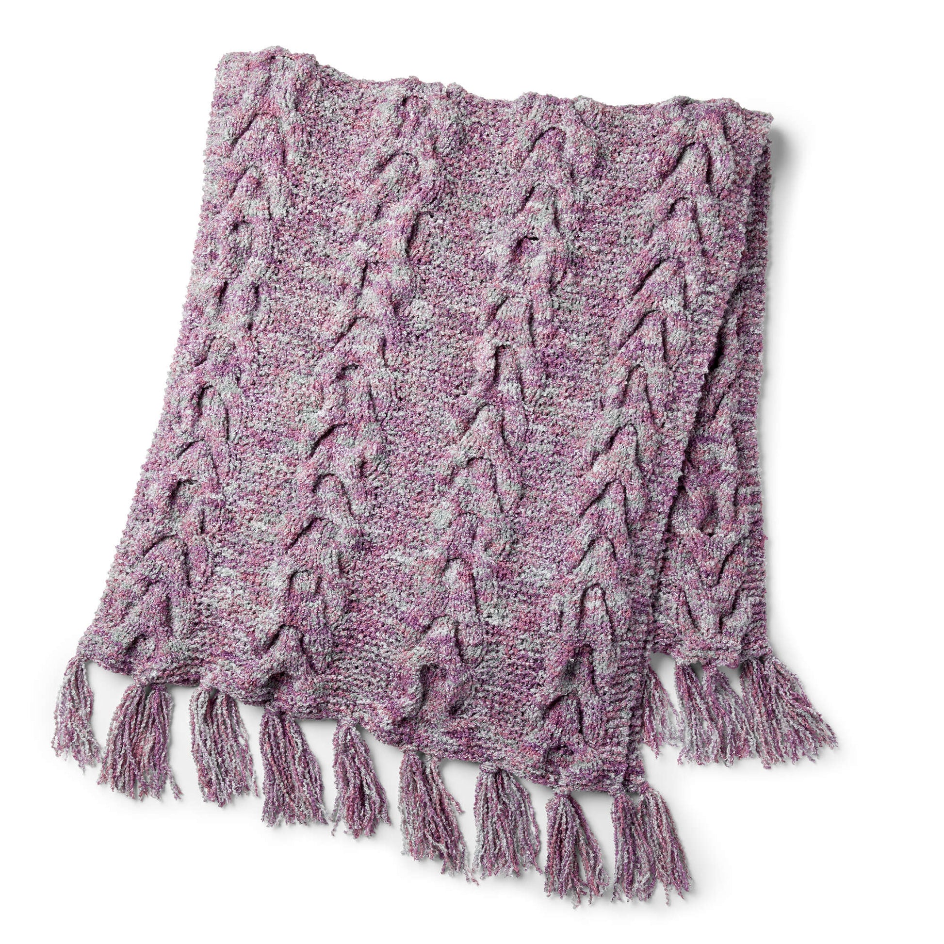 Free Bernat Cable & Garter Textures Knit Blanket Pattern