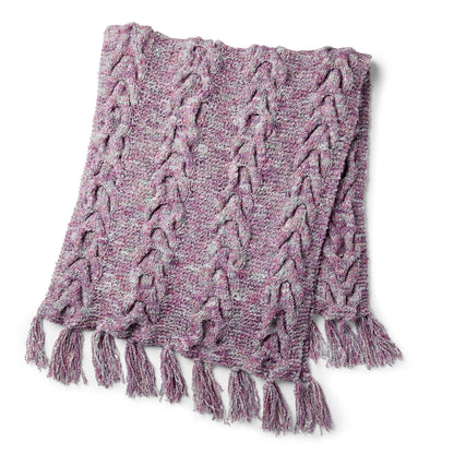 Bernat Cable & Garter Textures Knit Blanket Knit Blanket made in Bernat Tweedie yarn