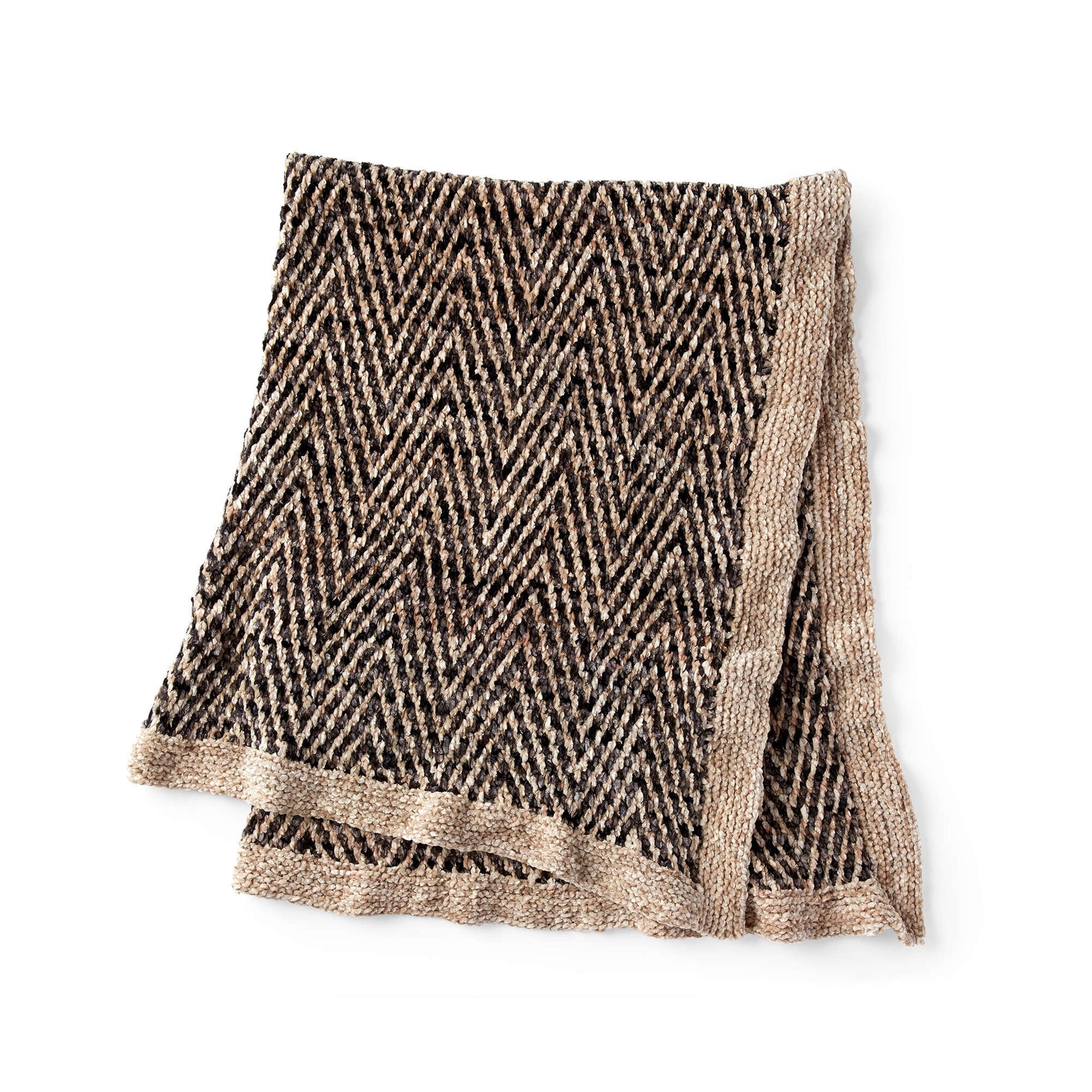Free Bernat Knit Two Tone Blanket Pattern