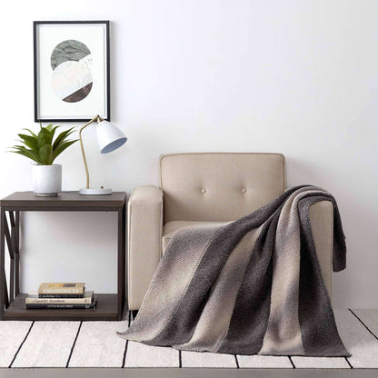 Bernat Chevron Panels Blanket to Knit Knit Blanket made in Bernat Wavelength yarn